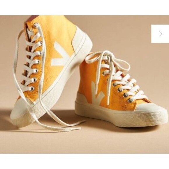 Veja Wata II Orange High Top Sneakers Canvas Women's EU 40 US 9 UK 7 NEW - Picture 1 of 10